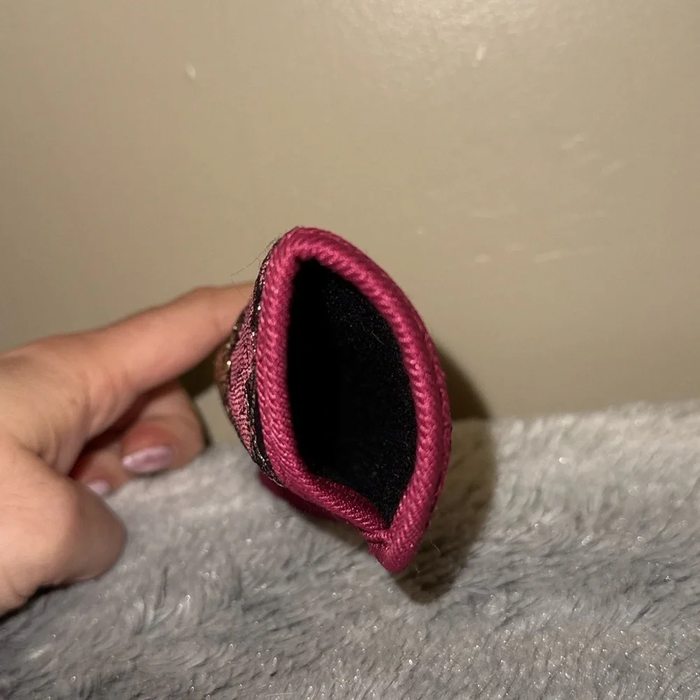 💰Foster Grant Whimsigoth Romantic Burgundy Pink Black Lace Soft Glasses Case